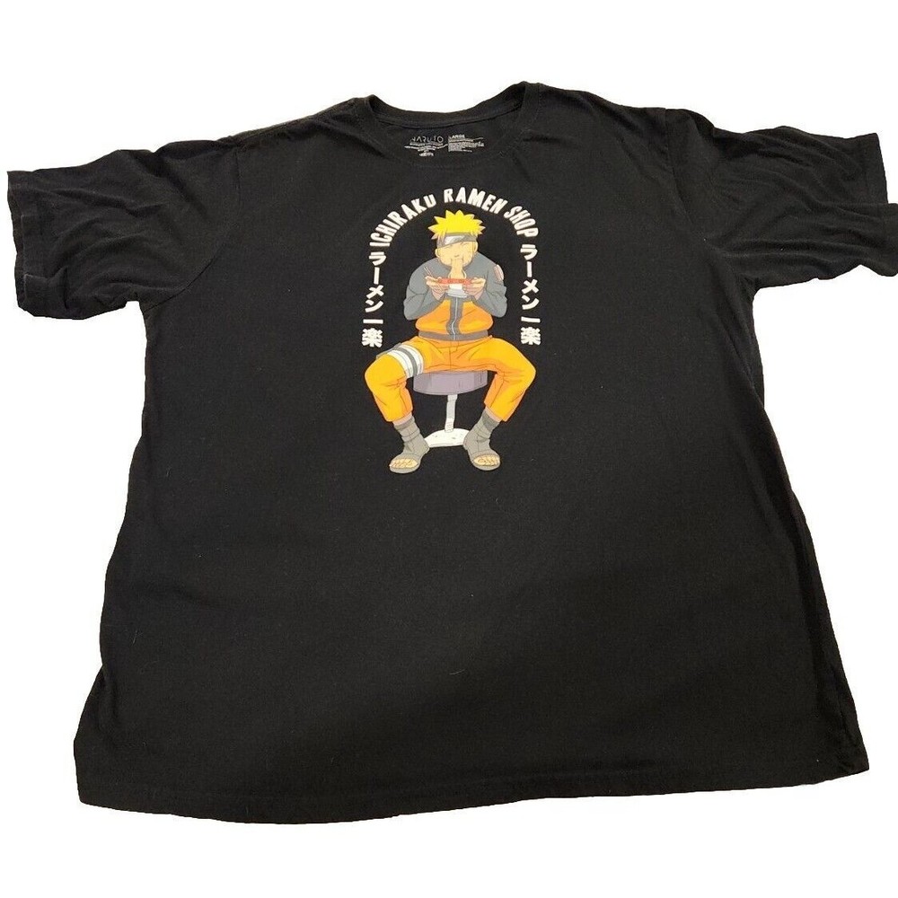 Naruto Ichiraku Shirt Mens Large Ramen Shop Japanese‎ Graphic Art Black